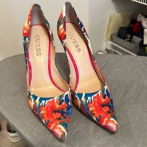 brilliant flower, printl pumps